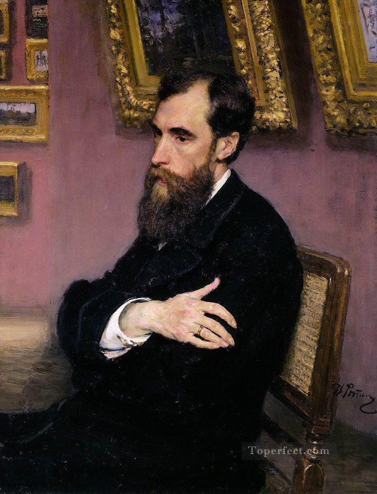 パベル・トレチャコフの肖像画 トレチャコフ美術館創設者 1883年 イリヤ・レーピン油絵